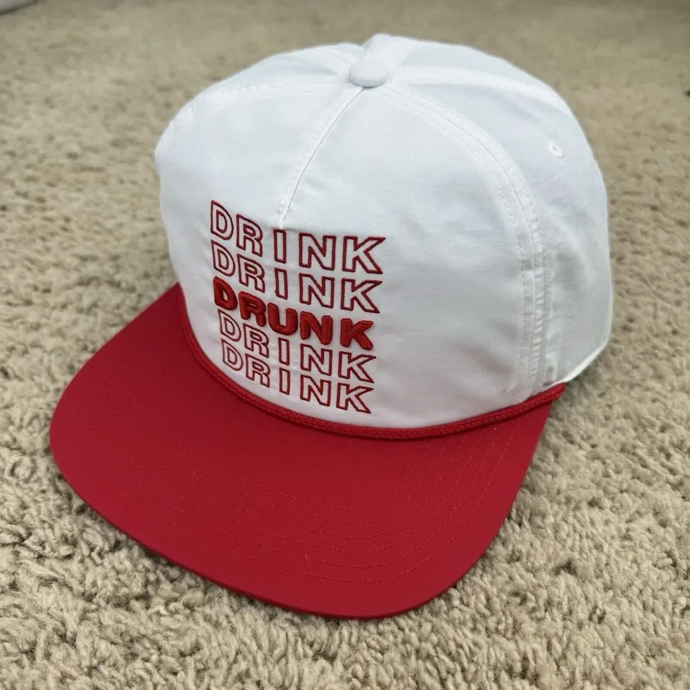 Drink Drunk Ordinary Crowns Hat Trucker Snapback White Red Roped Pop Culture Cap